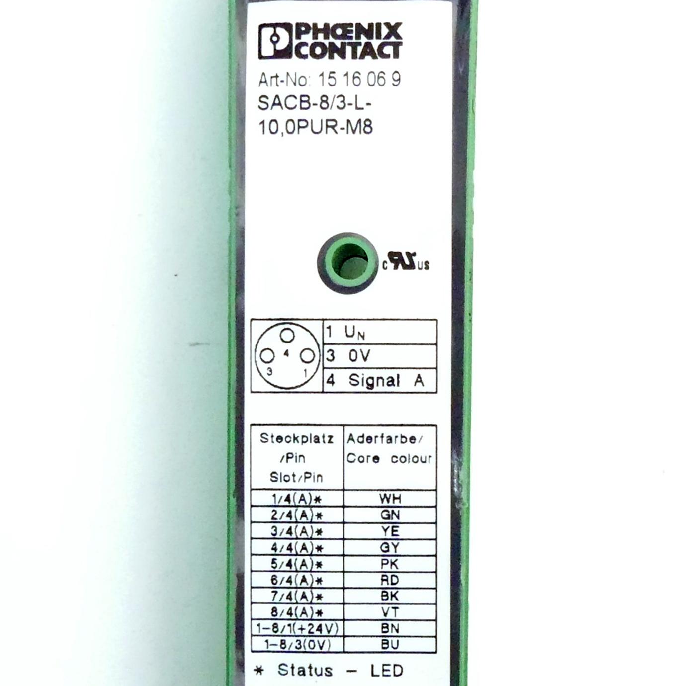 Produktfoto 2 von PHOENIX CONTACT Verteilerbox SACB-8/3-L-10,0PUR-M8