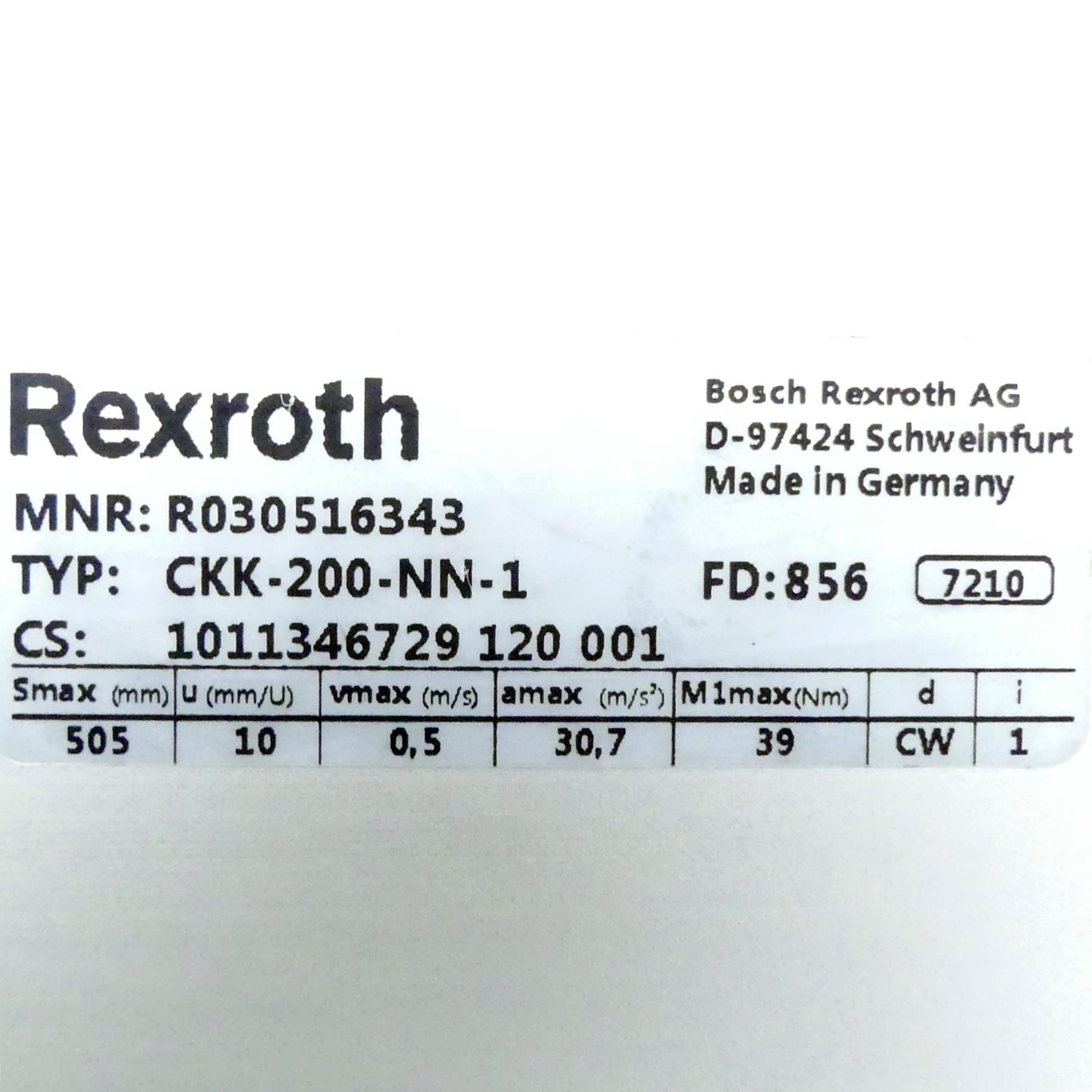 Produktfoto 2 von REXROTH Linearmodul CKK-200-NN-1