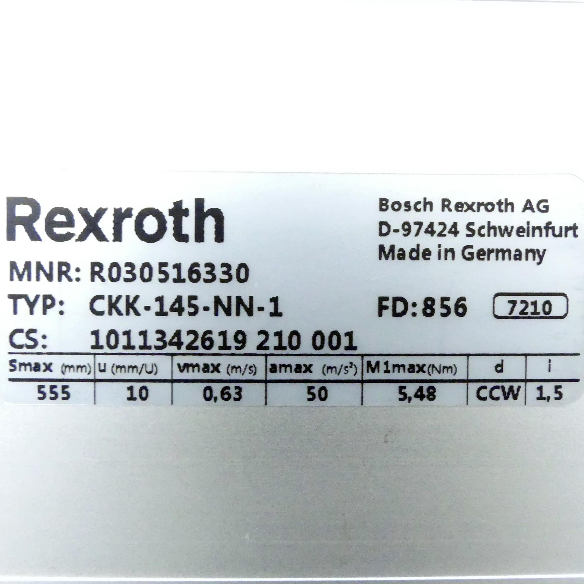 Produktfoto 2 von REXROTH Linearmodul CKK-145-NN-1