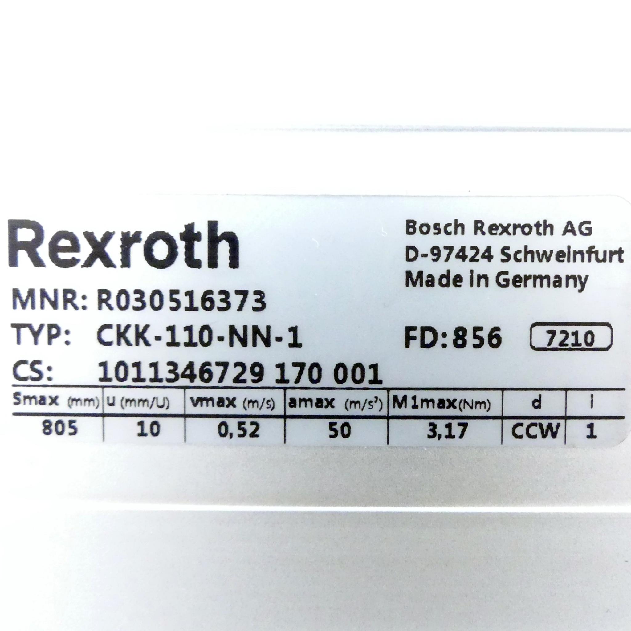 Produktfoto 2 von REXROTH Linearmodul CKK-110-NN-1