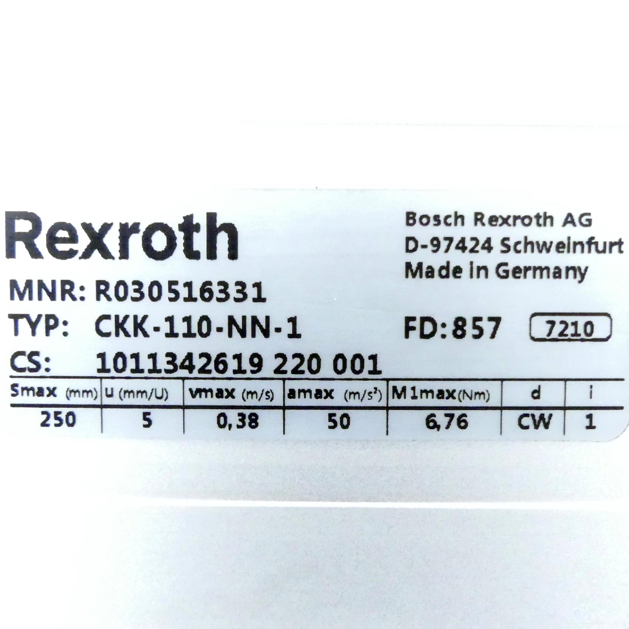 Produktfoto 2 von REXROTH Linearmodul CKK-110-NN-1