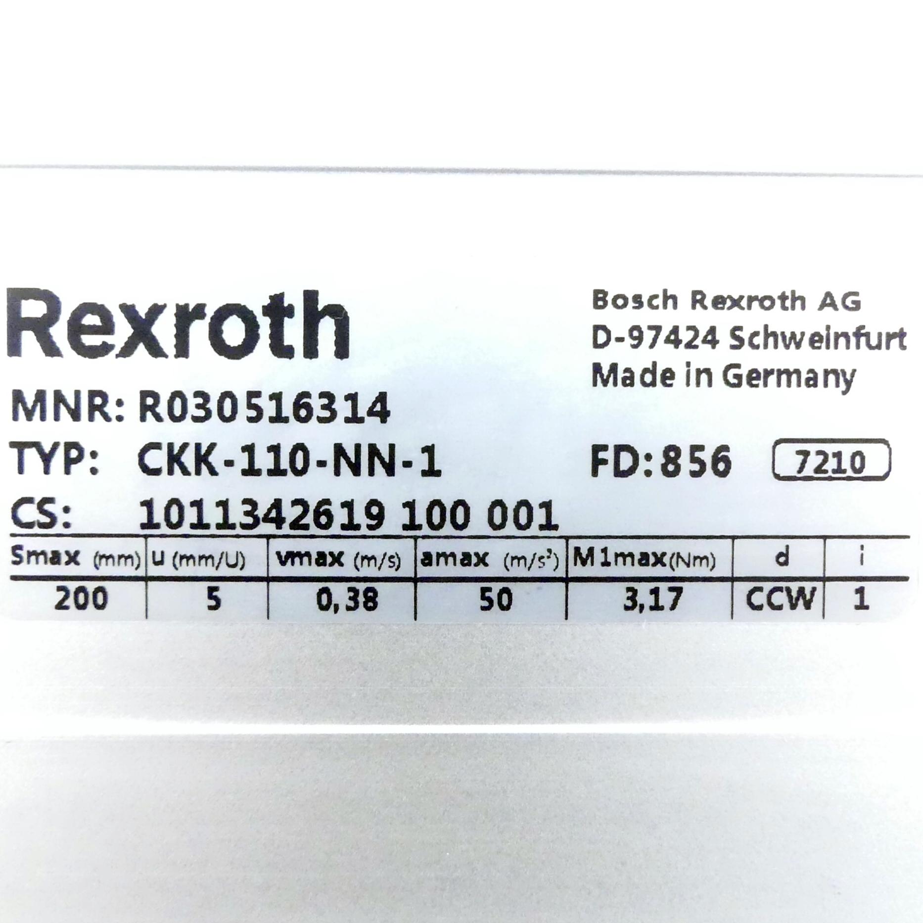 Produktfoto 2 von REXROTH Linearmodul CKK-110-NN-1