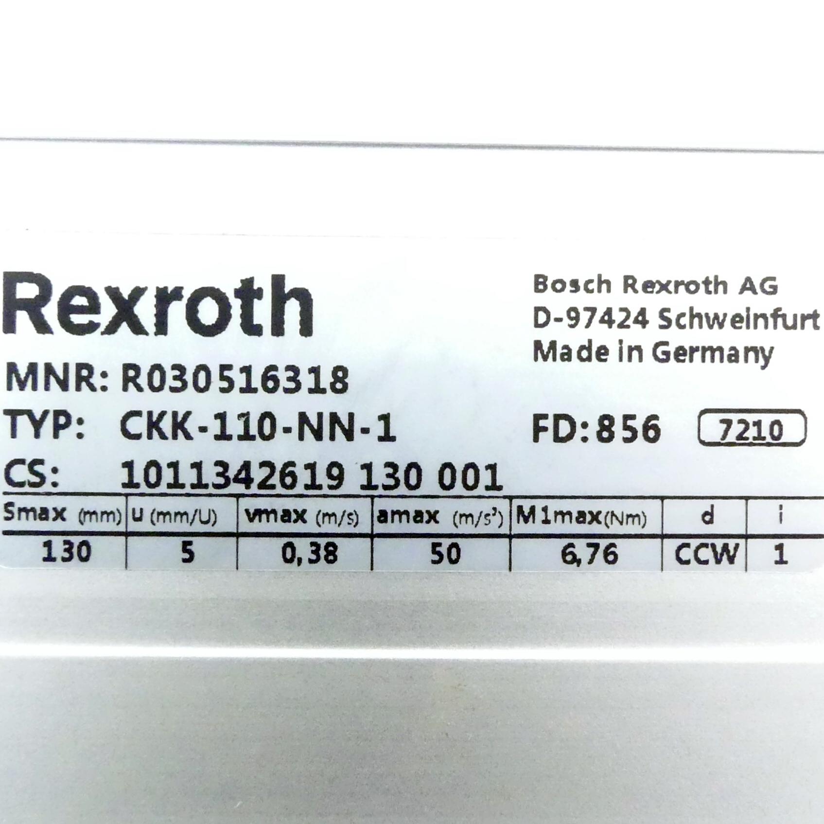 Produktfoto 2 von REXROTH Linearmodul CKK-110-NN-1