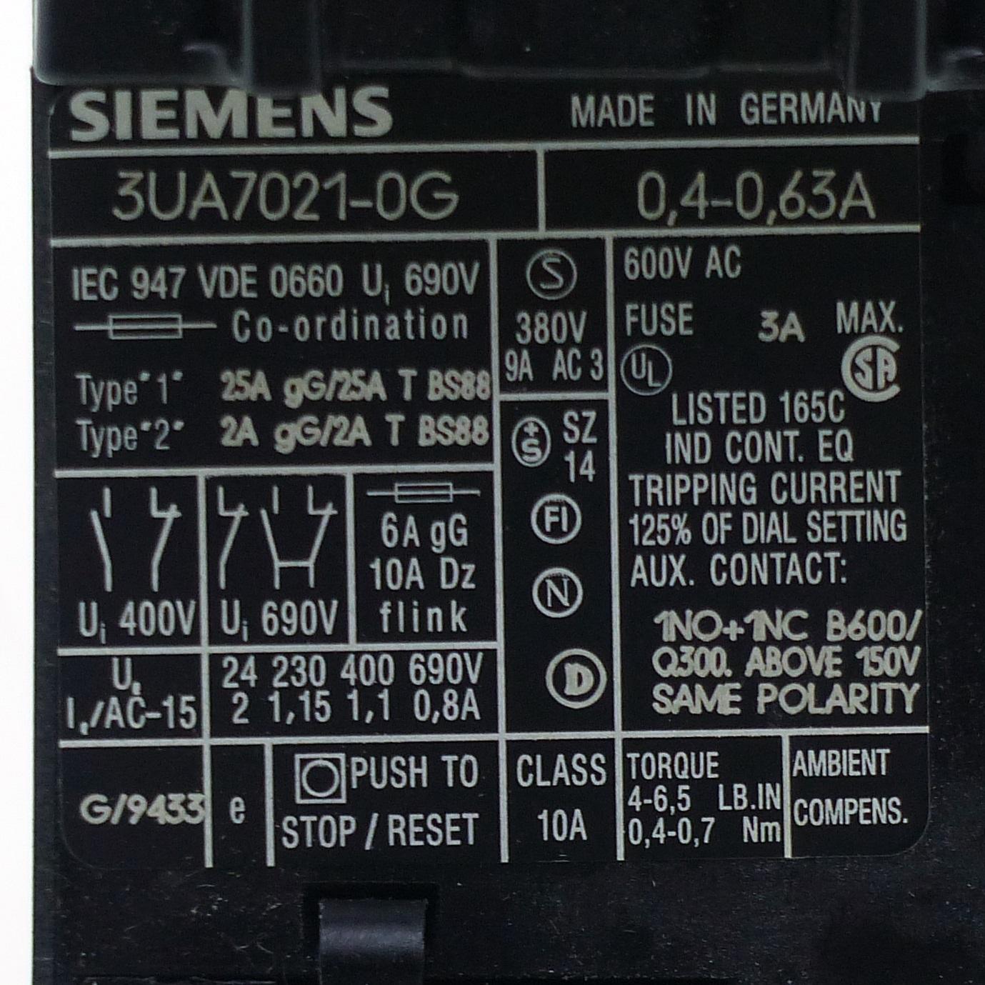 Produktfoto 2 von SIEMENS Überlastrelais