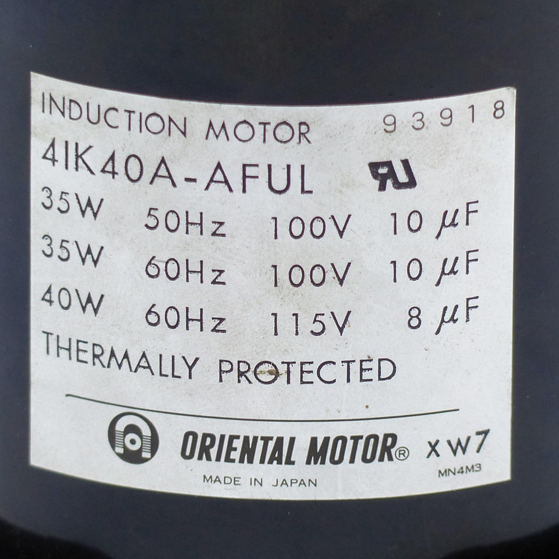 Produktfoto 2 von ORIENTAL MOTOR Induktionsmotor 4IK40A-AFUL