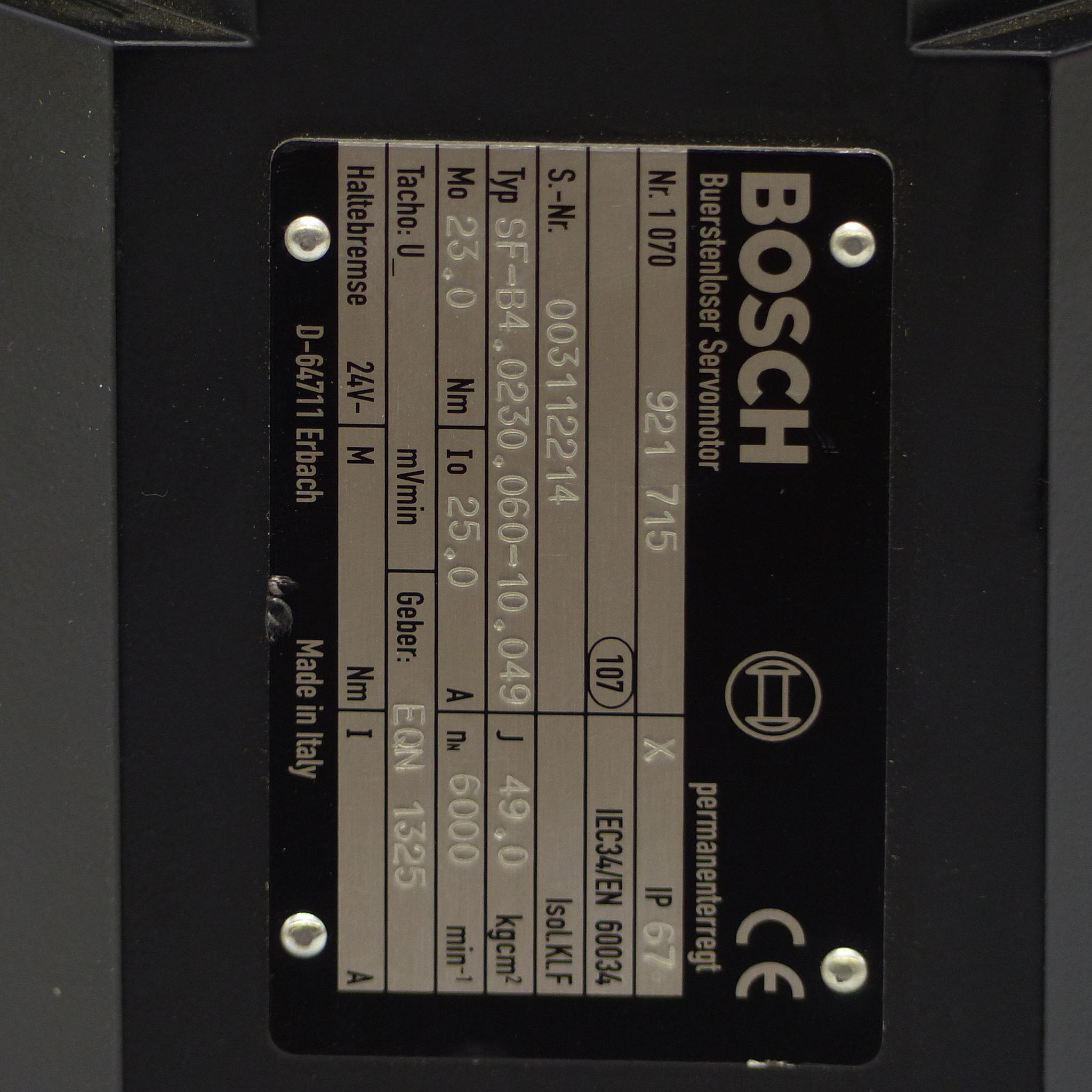 Produktfoto 2 von BOSCH Bürstenloser Servomotor SF-B4.0230.060-10.049