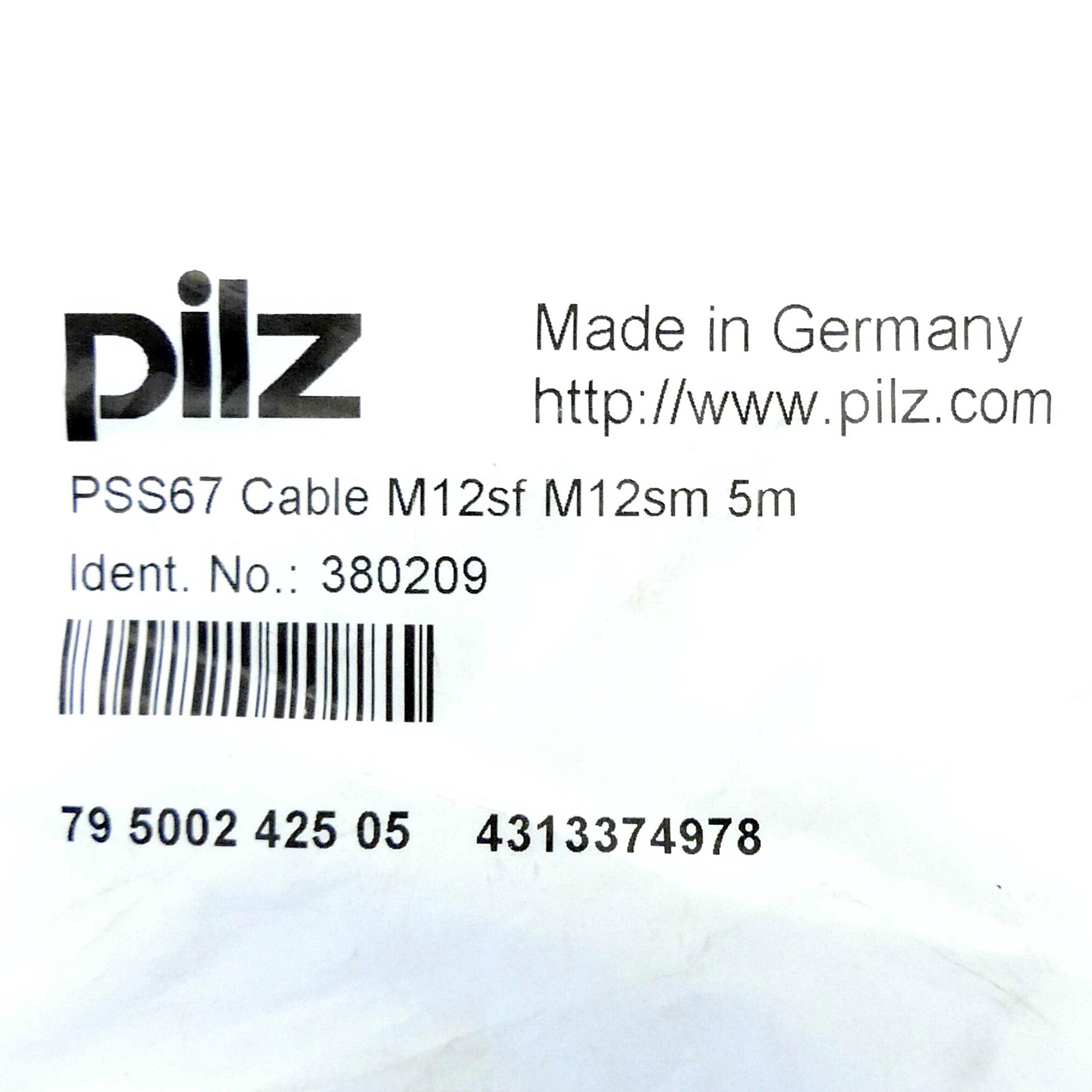 Produktfoto 2 von PILZ Kabel M12sf M12sm 5m