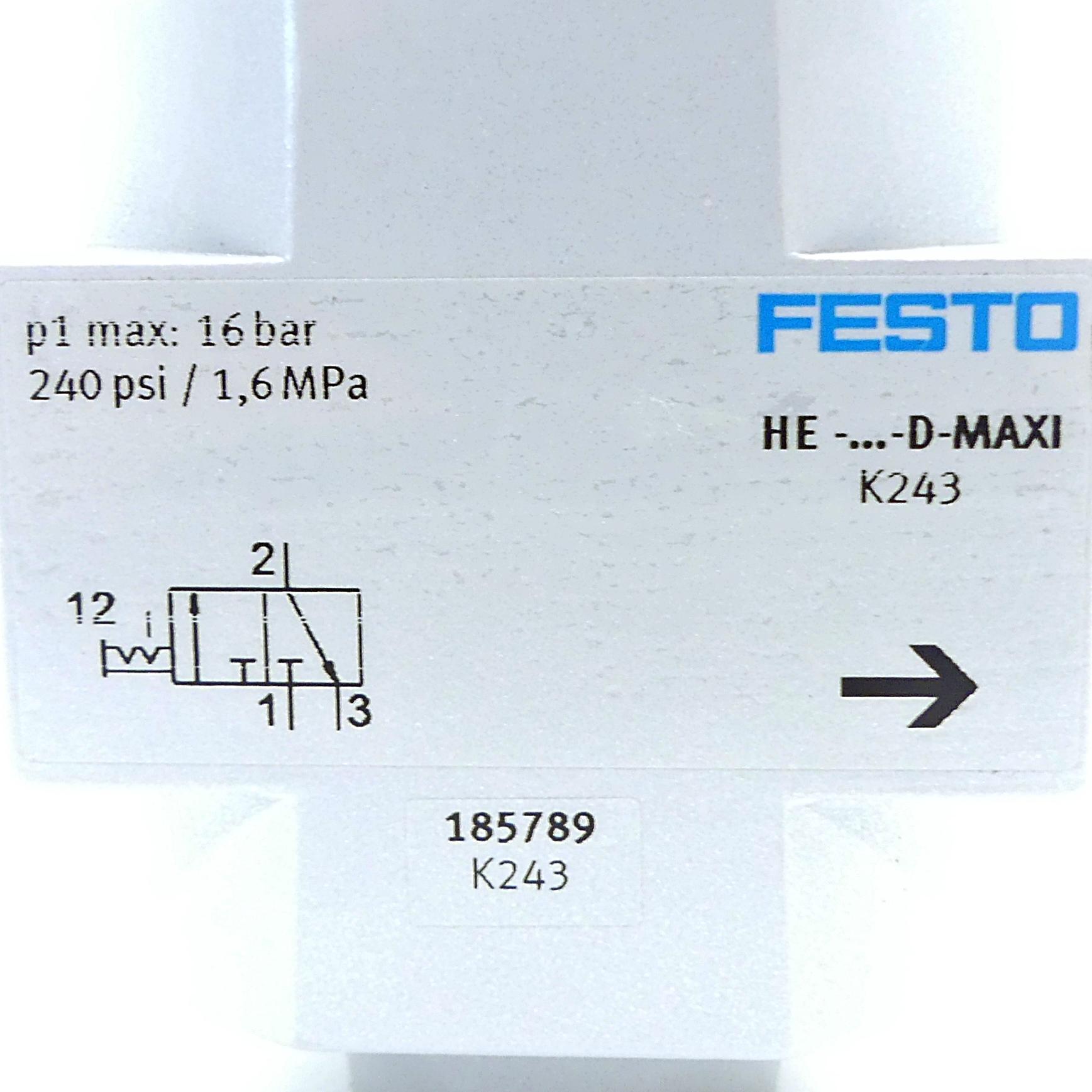 Produktfoto 2 von FESTO Einschaltventil HE-D-MAXI