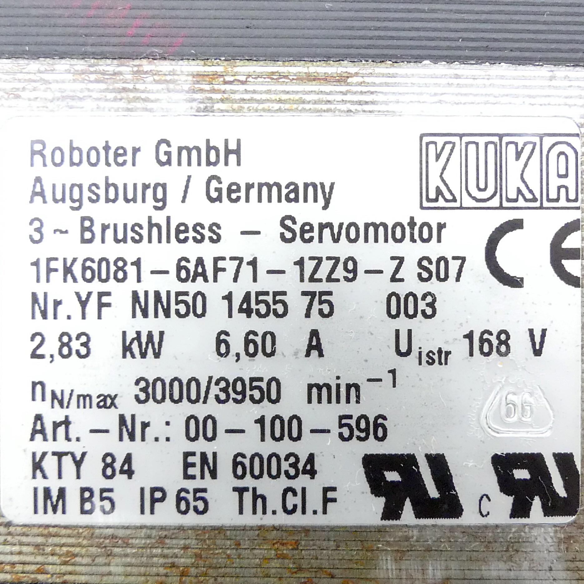 Produktfoto 2 von KUKA Servomotor 1FK6081-6AF71-1ZZ9-Z S07