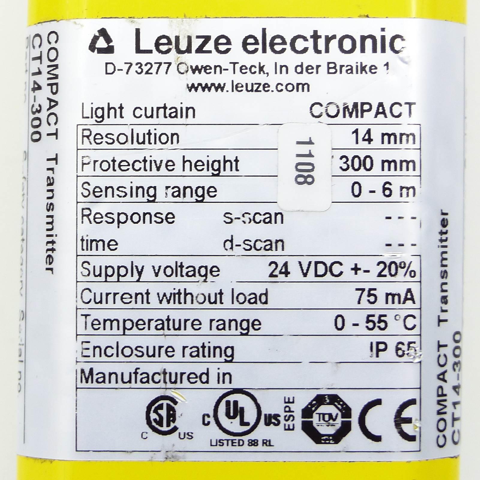 Produktfoto 2 von LEUZE ELECTRONIC COMPACT Transmitter CT14-300