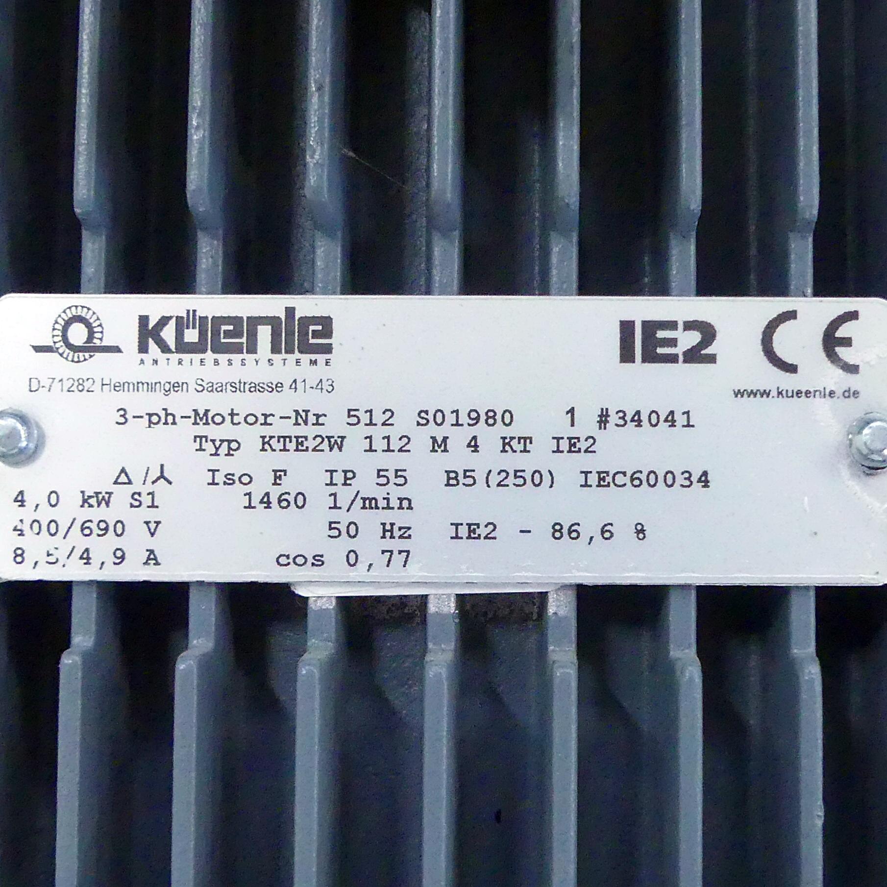 Produktfoto 2 von KüENLE Drehstrommotor KTE2W 112 M4 KT IE2