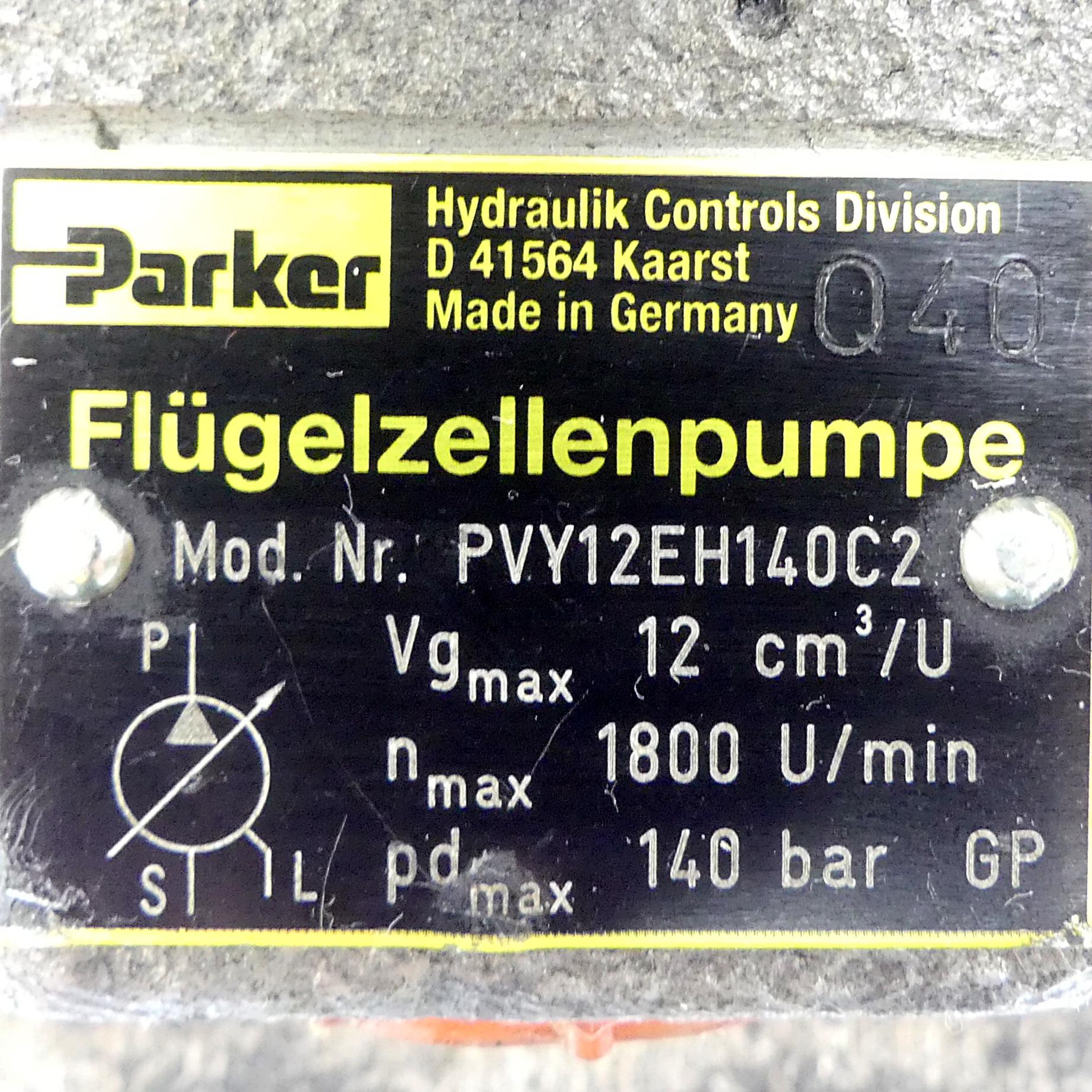 Produktfoto 2 von PARKER Flügelzellenpumpe PVY12EH140C2