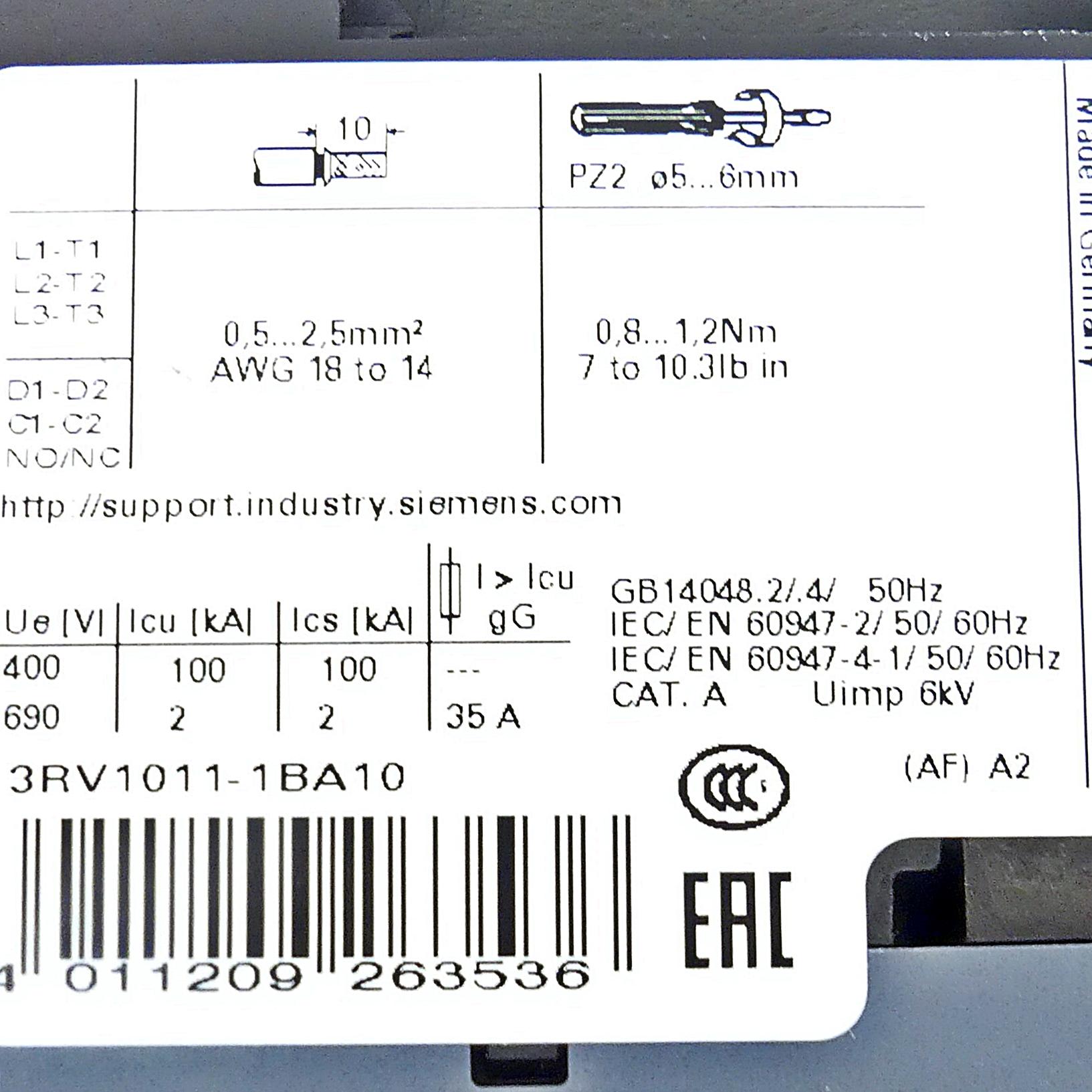 Produktfoto 2 von SIEMENS Leistungsschalter