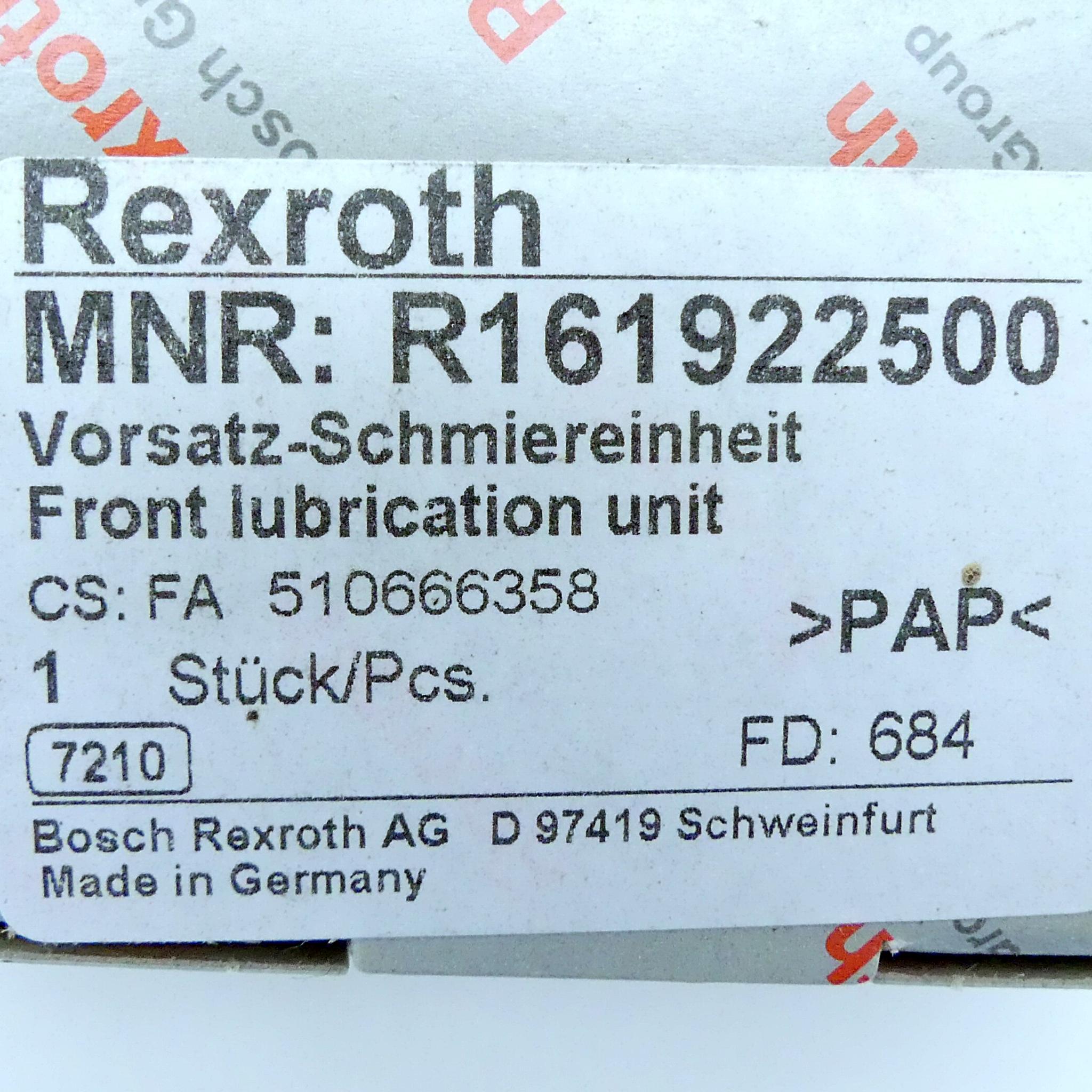 Produktfoto 2 von REXROTH 2 x Schmiereinheit R161922500