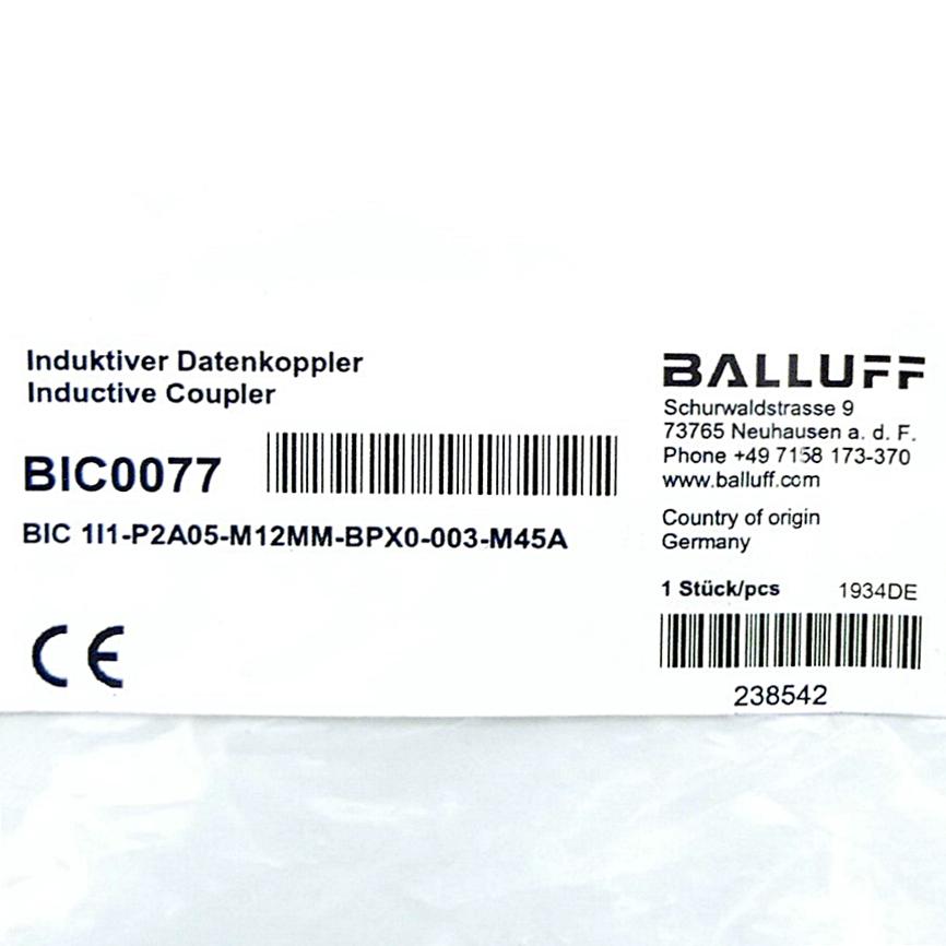 Produktfoto 2 von BALLUFF Induktiver Datenkoppler BIC0077