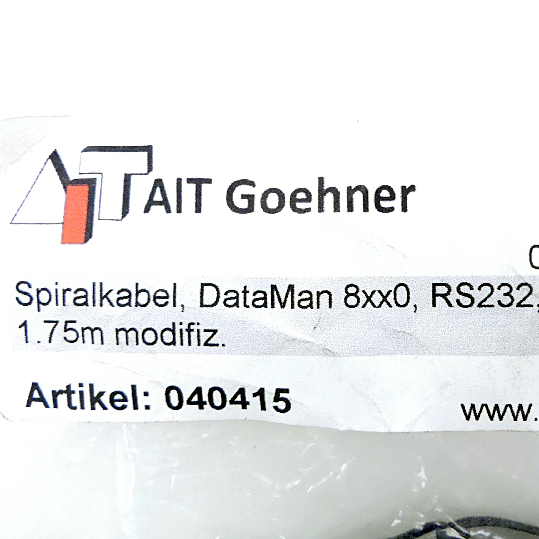 Produktfoto 2 von AIT GOEHNER Spiralkabel, DataMAn 8xx0, RS232, 1.75m