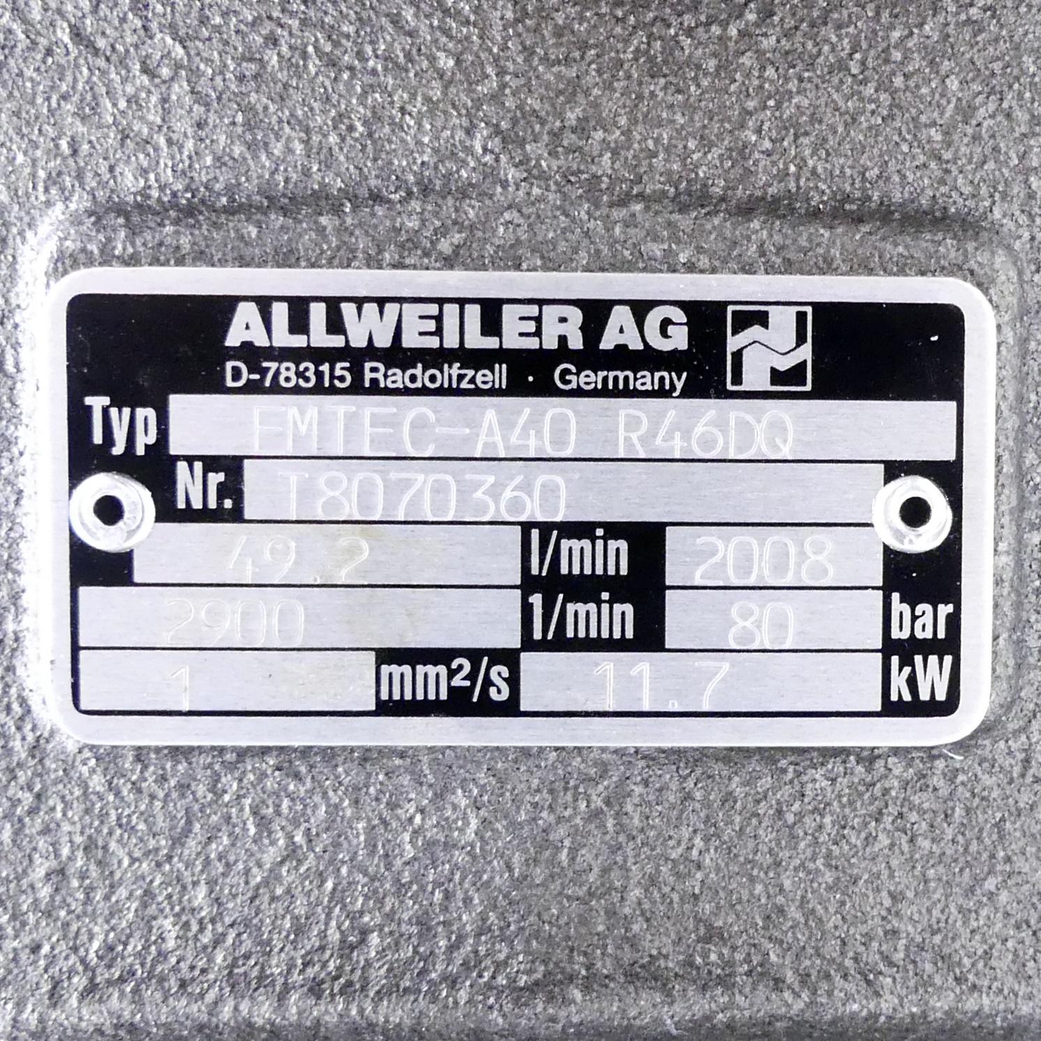 Produktfoto 2 von ALLWEILER AG Schraubenspindelpumpe EMTEC-A40 R46DQ