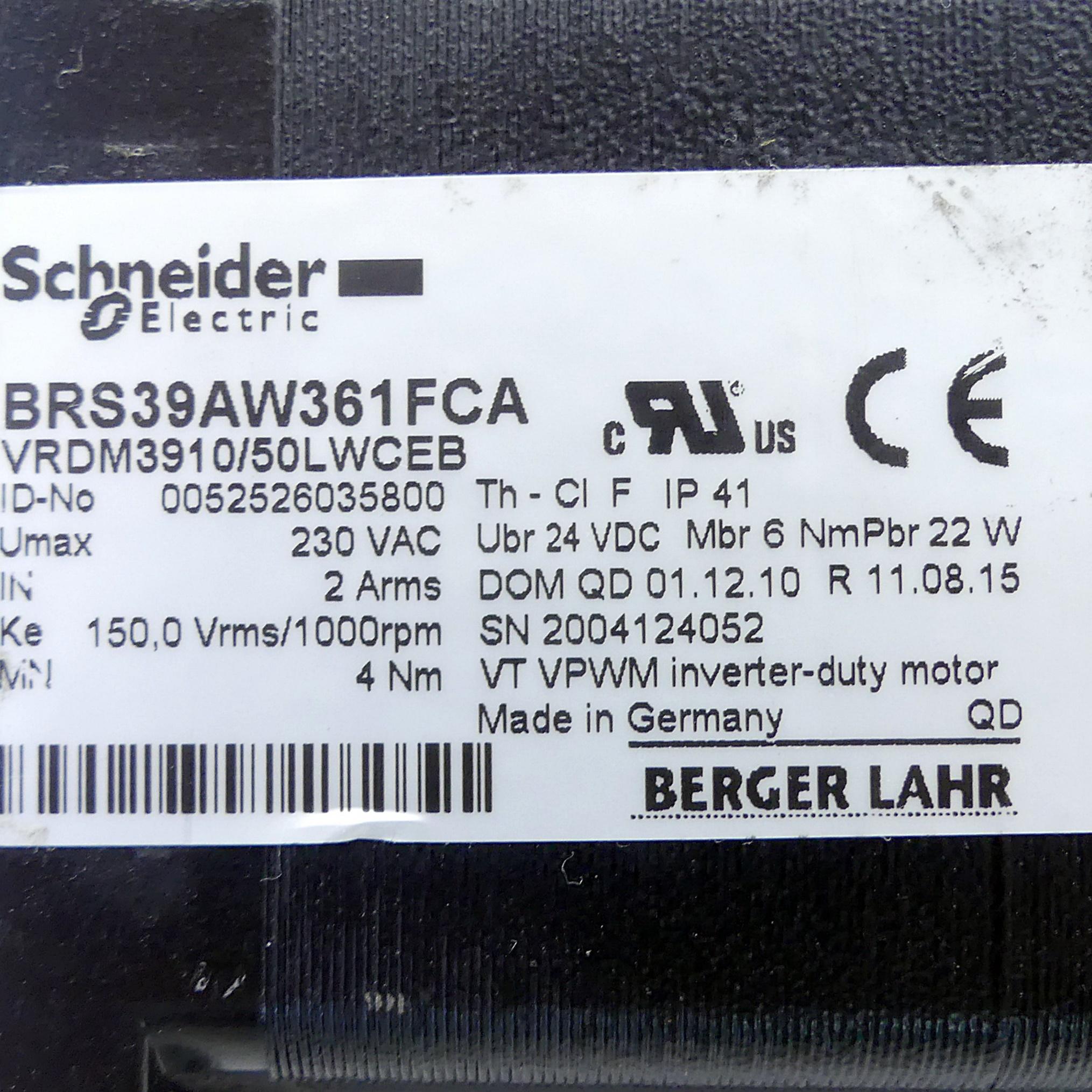 Produktfoto 2 von SCHNEIDER ELECTRIC Schrittmotor BRS39AW361FCA