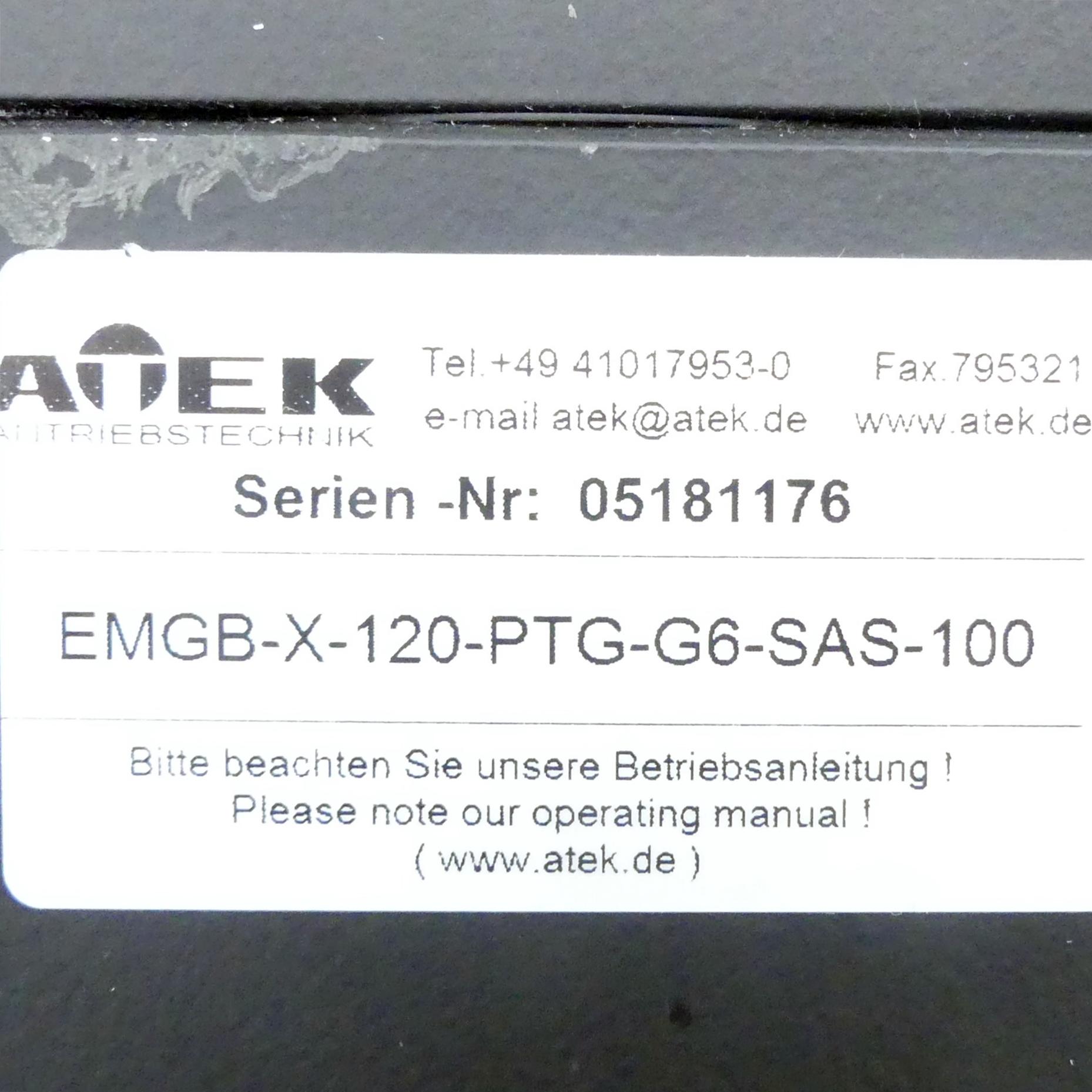 Produktfoto 2 von ATEK Getriebe EMGB-X-120-PTG-G6-SAS-100