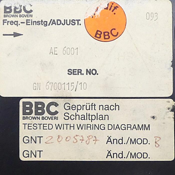 Produktfoto 2 von BBC AE 6001 Stromrichtgerät