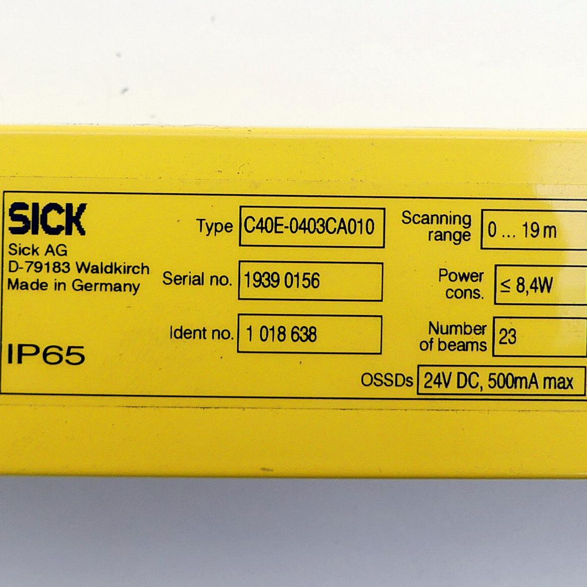 Produktfoto 2 von SICK Sicherheitsvorhang Empfänger C40E-0403CA010