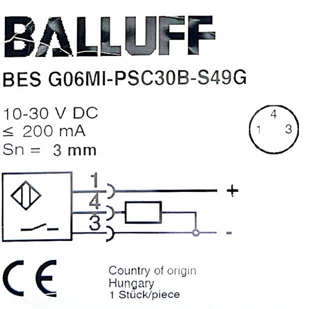 Produktfoto 2 von BALLUFF Induktiver Standardsensor BES G06MI-PSC30B-S49G