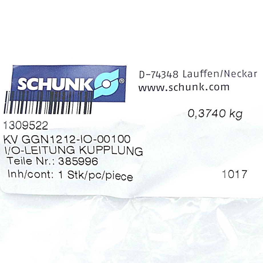 Produktfoto 2 von SCHUNK I/O-Leitungskabel Kupplung KV