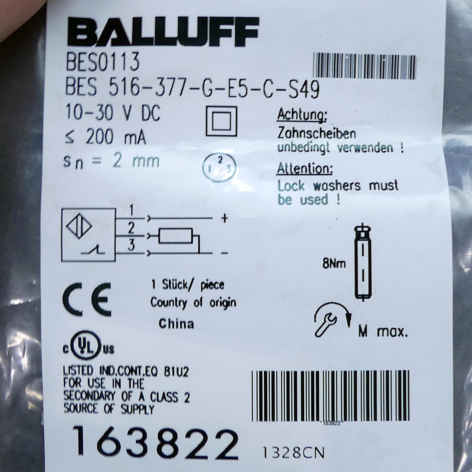 Produktfoto 2 von BALLUFF Induktiver Standardsensor BES0113