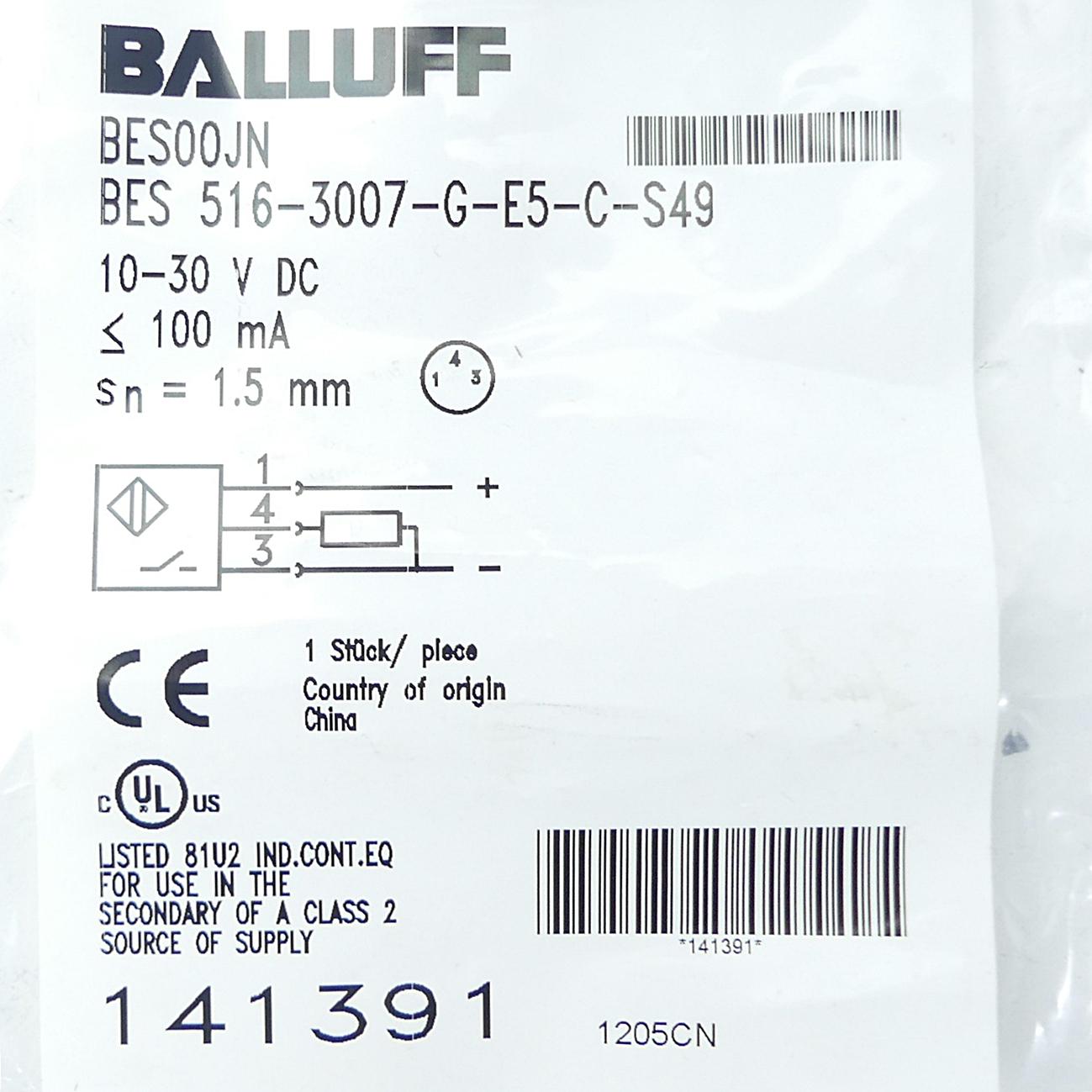 Produktfoto 2 von BALLUFF BES00JN Induktiver Standardsensor