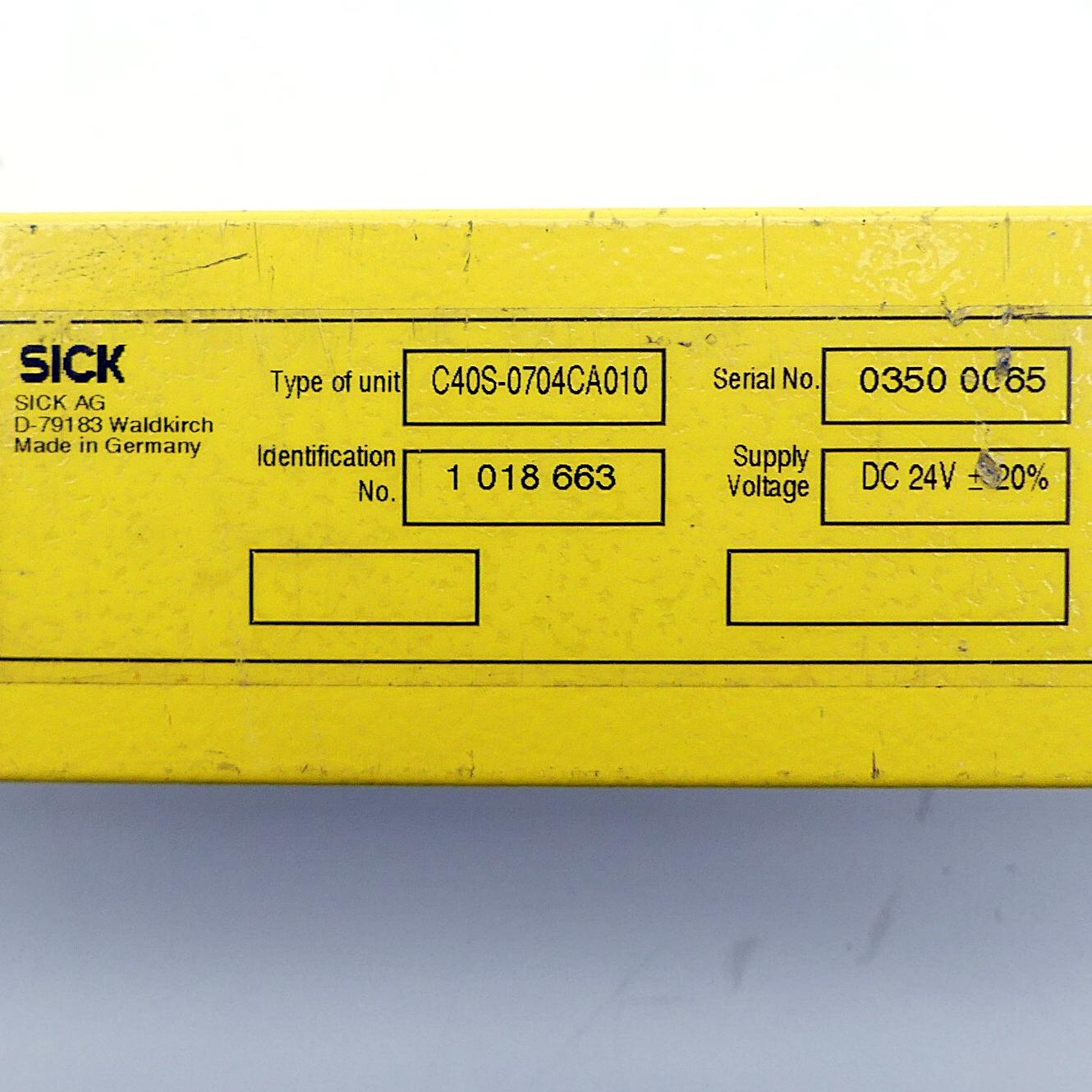 Produktfoto 2 von SICK Sicherheitsvorhang Sender C40S-0704CA010