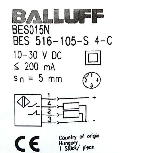 Produktfoto 2 von BALLUFF Induktiver Standardsensor BES 516-105-S4-C