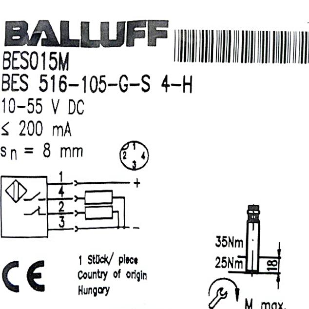 Produktfoto 2 von BALLUFF Induktiver Sensor BES 516-105-G-S4-H