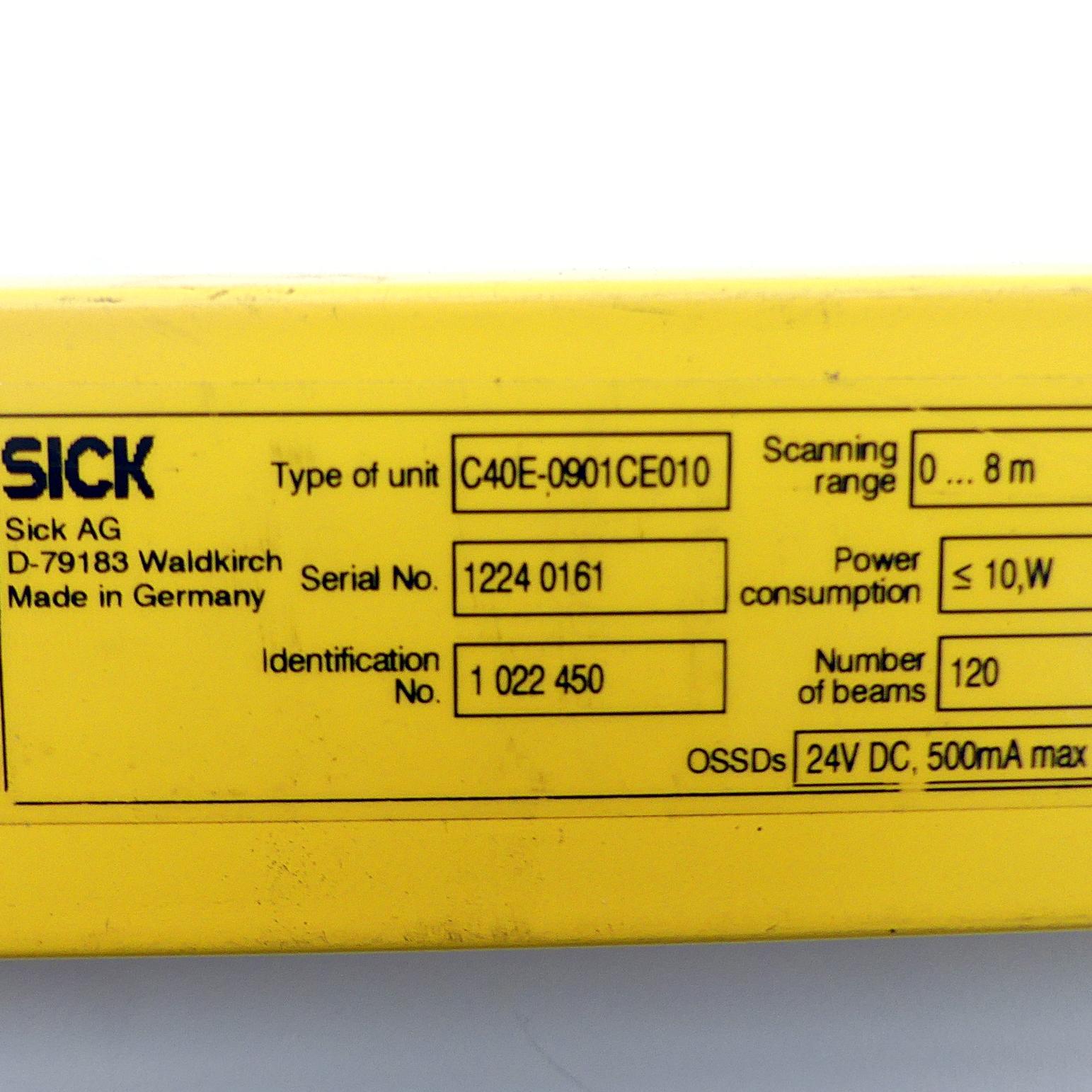 Produktfoto 2 von SICK Sicherheitslichtvorhang C40E-0901CE010