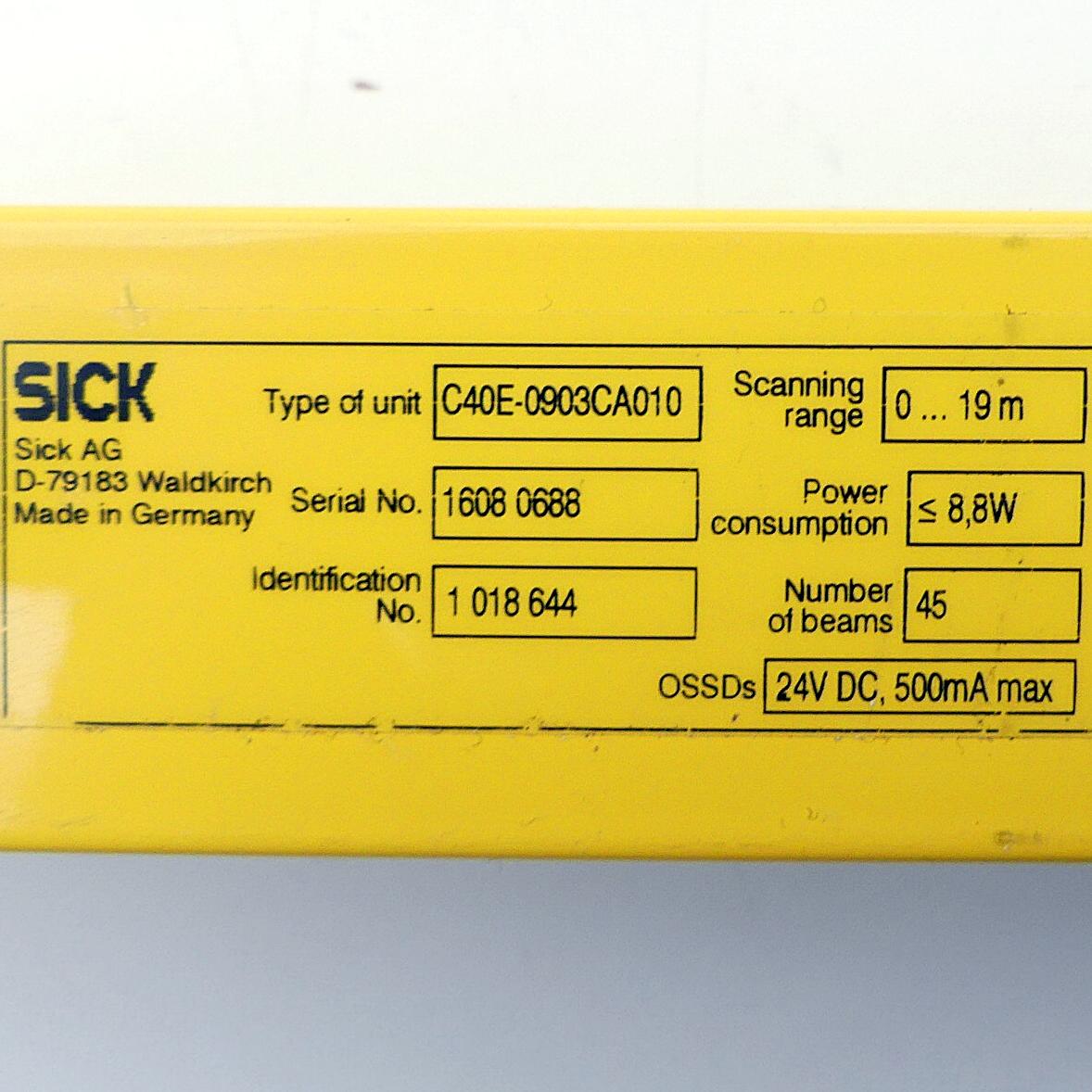 Produktfoto 2 von SICK Sicherheitsvorhang Empfänger C40E-0903CA010