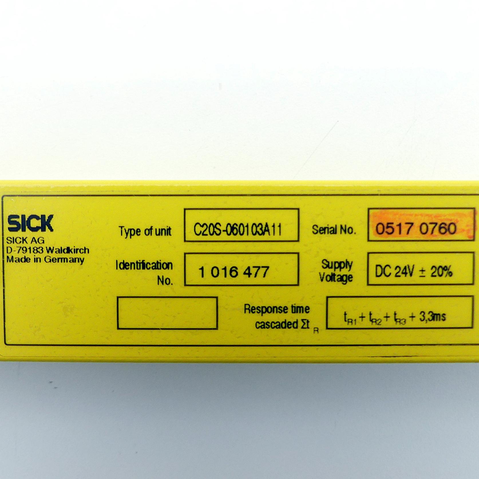 Produktfoto 2 von SICK Sicherheitslichtvorhang C20S-060103A11