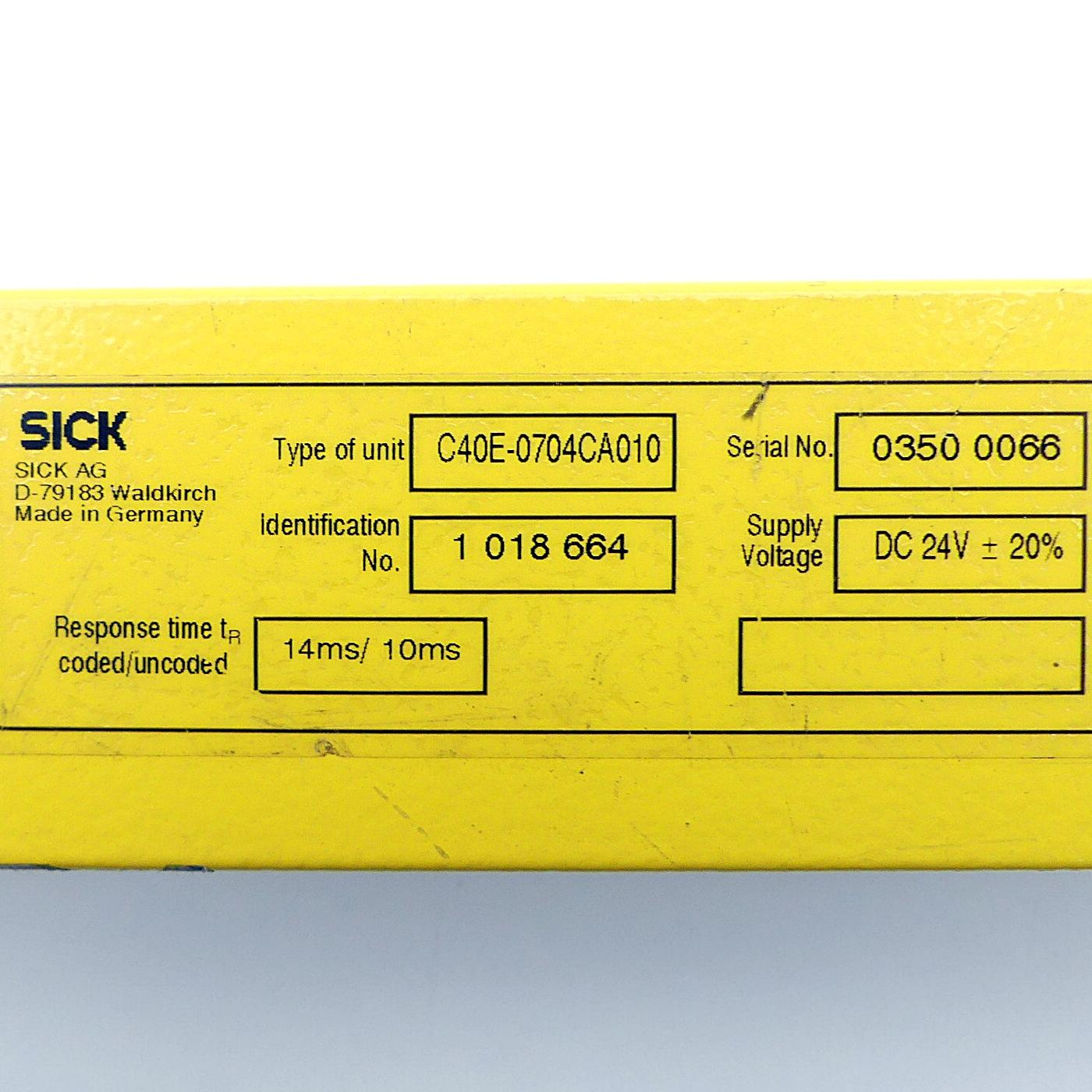 Produktfoto 2 von SICK Sicherheitsvorhang Empfänger C40E-0704CA010