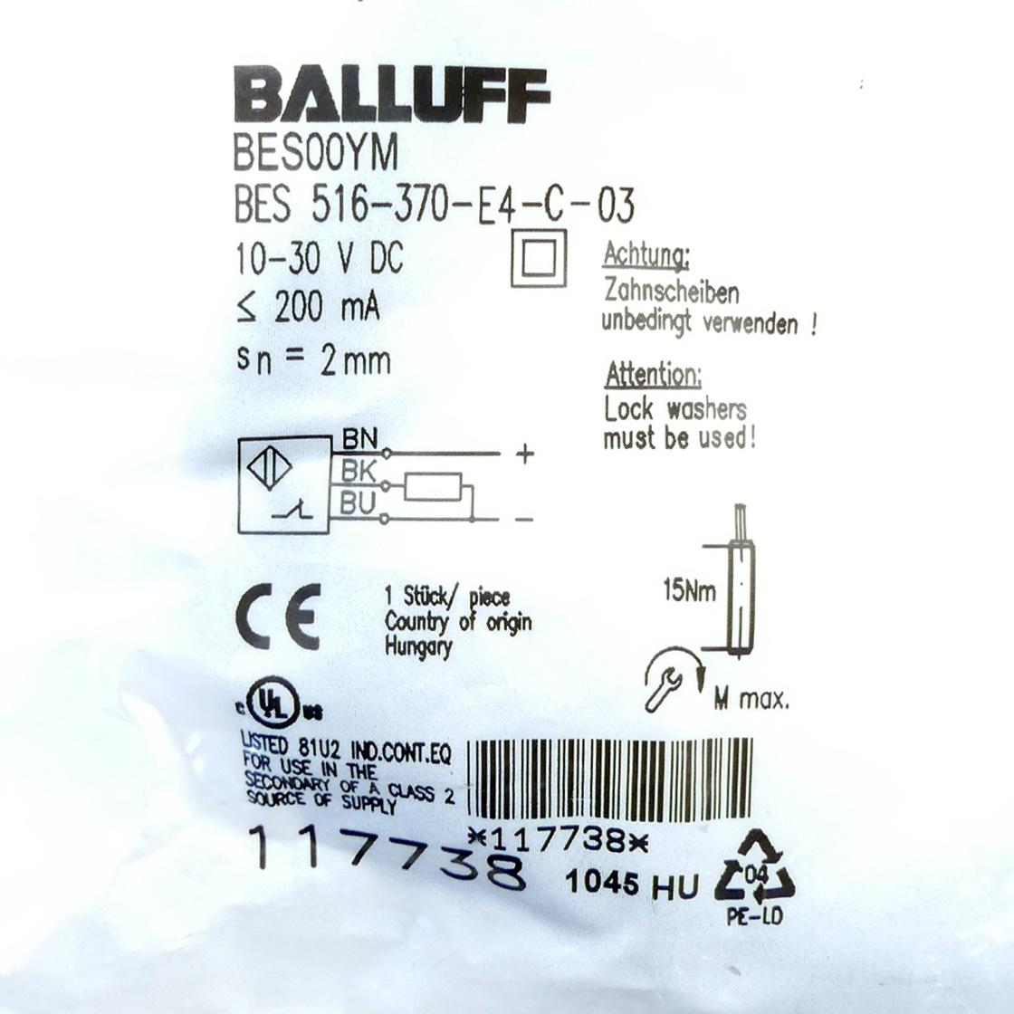 Produktfoto 2 von BALLUFF Induktiver Sensor BES00YM