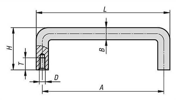 Produktfoto 2 von 480K0201.100041 KIPP Bügelgriff rund, A=100, M4