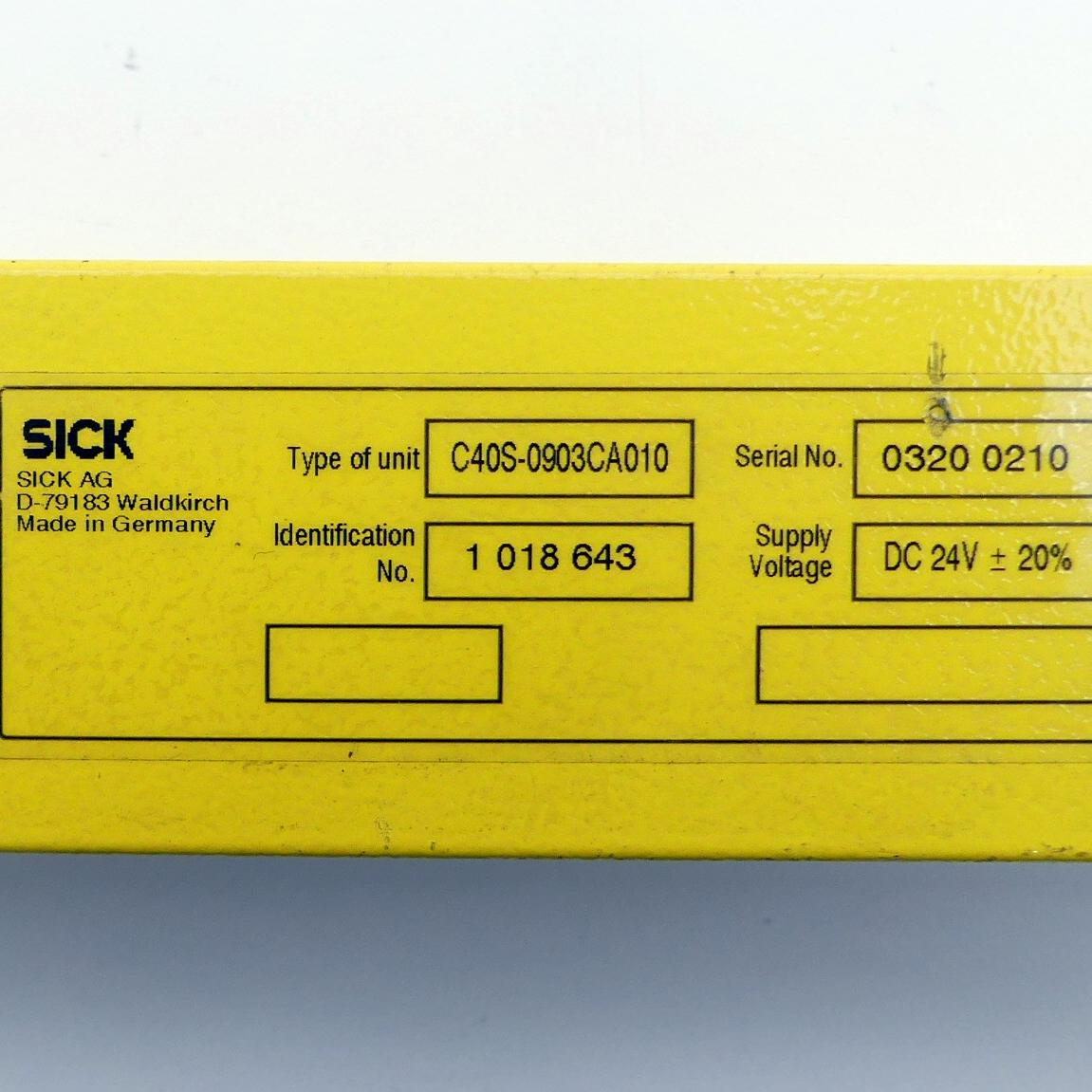 Produktfoto 2 von SICK Sicherheitslichtvorhang C40S-0903CA010