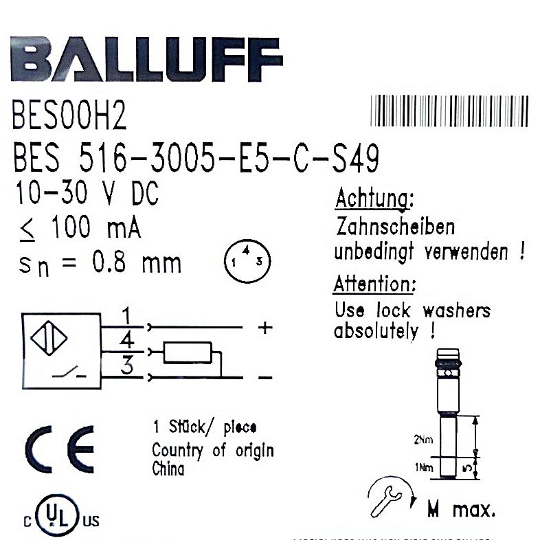 Produktfoto 2 von BALLUFF Induktiver Standardsensor BES00H2