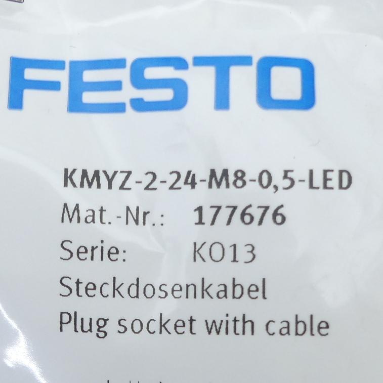 Produktfoto 2 von FESTO Steckdosenkabel KMYZ-2-24-M8-0,5-LED