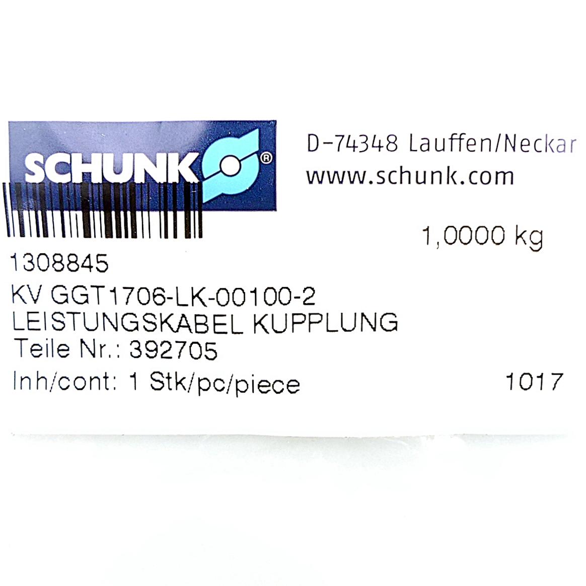 Produktfoto 2 von SCHUNK Leistungskabel Kupplung KV