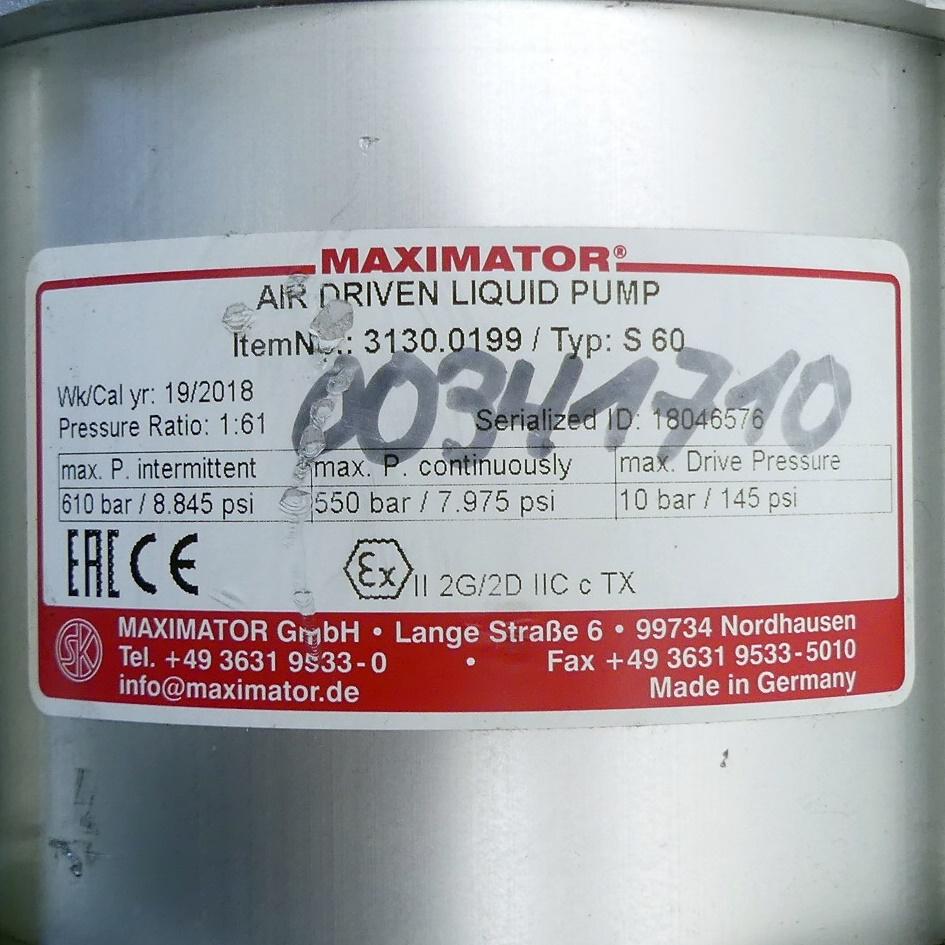 Produktfoto 2 von MAXIMATOR Hochdruckpumpe S 60