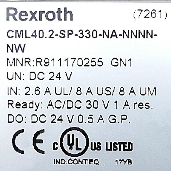 Produktfoto 2 von REXROTH IndraControl L40 CML40.2-SP-330-NA-NNNN-NW