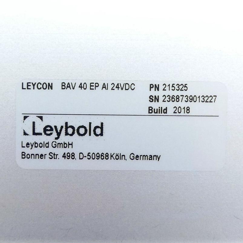 Produktfoto 2 von LEYBOLD Hochvakuum Eckventil BAV 40 EP AI 24VDC