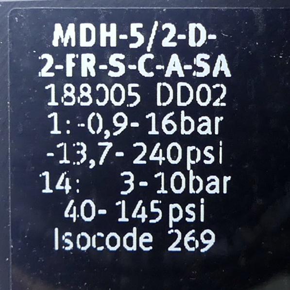 Produktfoto 2 von FESTO Magnetventil MDH-5/2-D-2-FR-S-C-A-SA