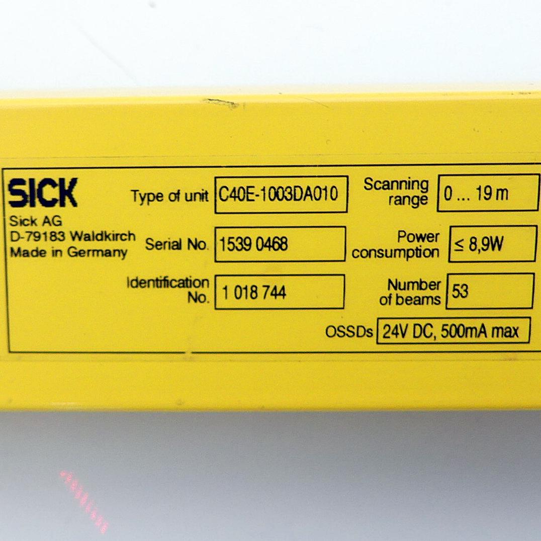 Produktfoto 2 von SICK Sicherheitslichtvorhang C40E-1003DA010