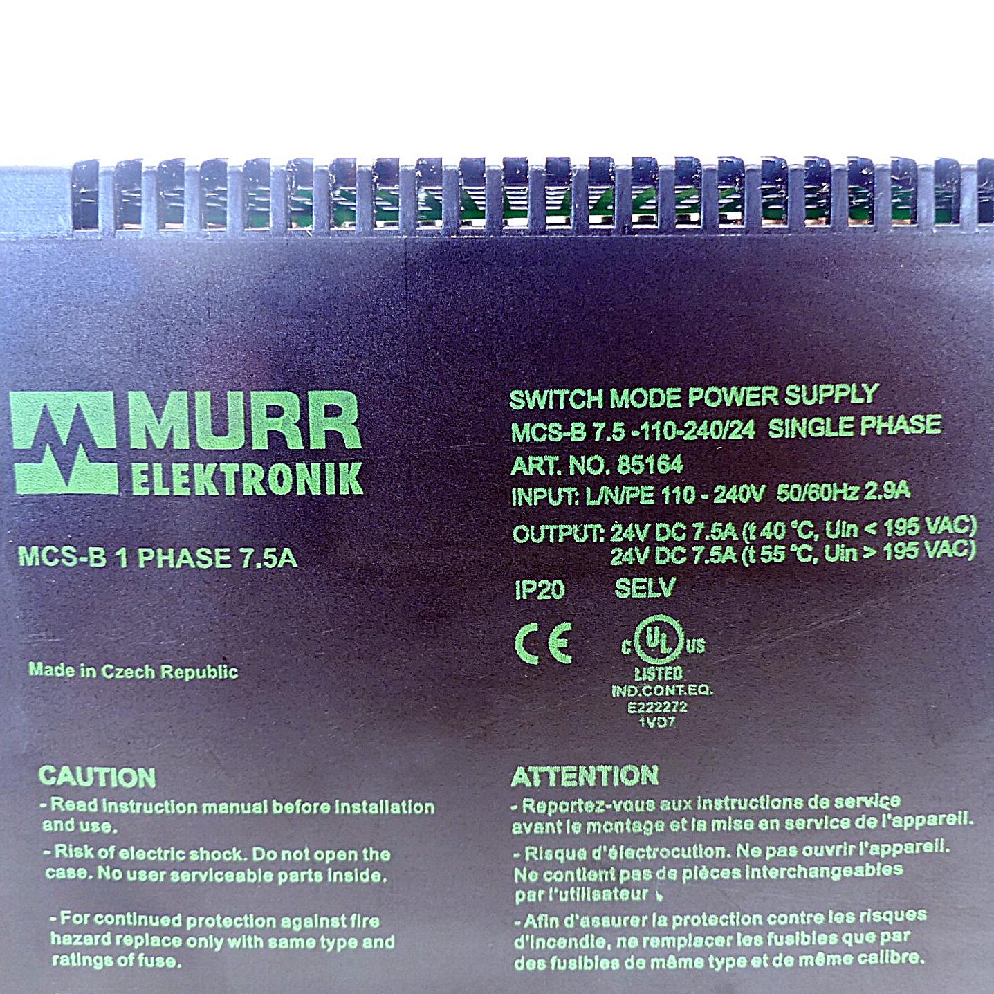 Produktfoto 2 von MURRELEKTRONIK MCS-B Schaltnetzteil 1-phasig