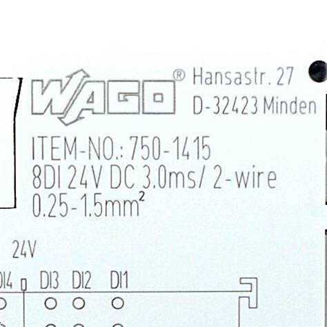 Produktfoto 2 von WAGO Digitaleingangsklemme 8 DI