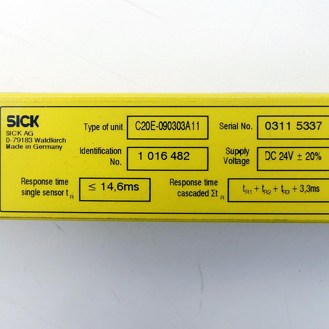 Produktfoto 2 von SICK Sicherheitslichtvorhang Empfänger C20E-090303A11